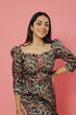 Amy Black Leaft Print Coord